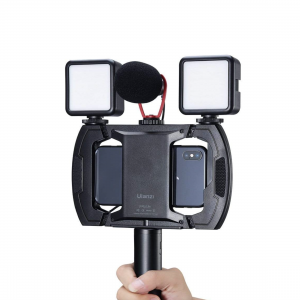 ULANZI U-Rig Lite videós mobiltelefon rig vlogoláshoz, állványra szerelhető, 3 vakupapucs foglalattal-4