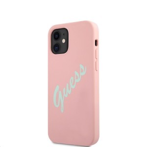 iPhone 12 mini Guess GUHCP12SLSVSPG Silicone Vintage tok Pink