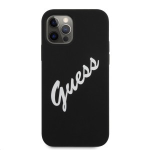 iPhone 12 Pro MAX Guess GUHCP12LLSVSBW Silicone Vintage Script tok fekete