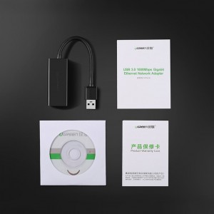Ugreen USB 3.2 Gen 1 1000Mbps Gigabit külső hálózati adapter fekete (CR111 20256)