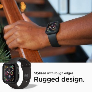 Spigen Rugged Armor Apple Watch tok 3/4/5/6/7/8/SE (38/40/41 mm) fekete, szíj nélkül (061CS24480)