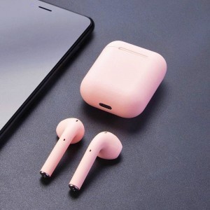 Bluetooth 5.0 I12 TWS vezeték nélküli fülhallgató pink