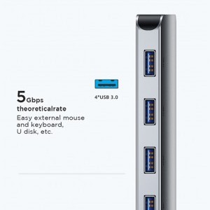 USB Type-C HUB USB3.0x2 + 1xHDMI + 1xPD + SD + TF + RJ45 + USB2.0x2 + VGA sötétszürke (SH-C2)