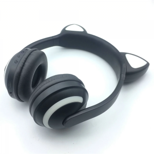 Bluetooth vezeték nélküli fejhallgató cica füllel fekete