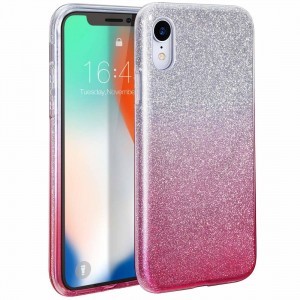 Samsung Galaxy A12 Glitter flitteres tok ezüst/pink