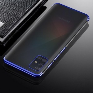 Clear Color Electroplating TPU gél tok Samsung A51 kék