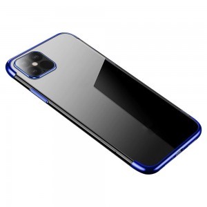 iPhone 12 Pro / iPhone 12 Clear Color Electroplating TPU gél tok kék