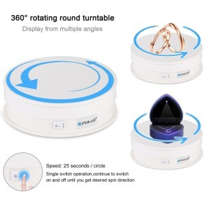 PULUZ 360 fokos termékforgató 15cm fehér-2