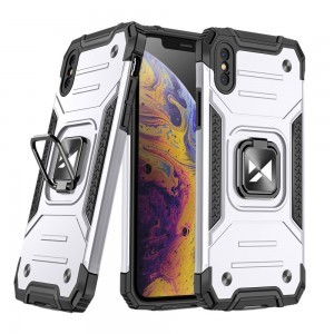 iPhone X/XS Wozinsky Ring Armor Case Kickstand telefontok ezüst