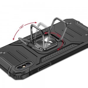 iPhone XS MAX Wozinsky Ring Armor Case Kickstand telefontok fekete