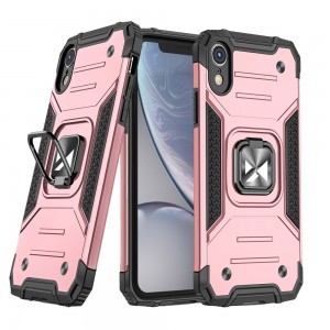 iPhone XR Wozinsky Ring Armor Case Kickstand telefontok pink