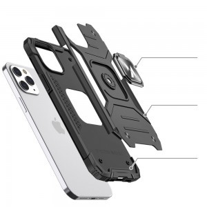 iPhone 12 / 12 Pro Wozinsky Ring Armor Case Kickstand telefontok piros