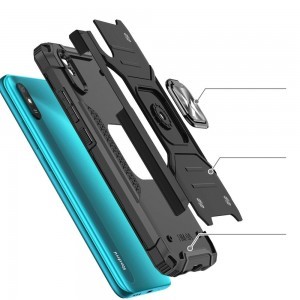 Wozinsky Ring Armor Case Kickstand telefontok Xiaomi Redmi 9A ezüst