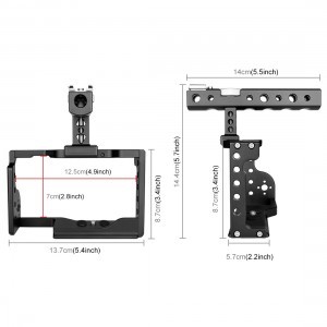 PULUZ fém kamera rig, cage markolattal Sony A6600 / ILCE-6600 -hoz (PU3053B)-1