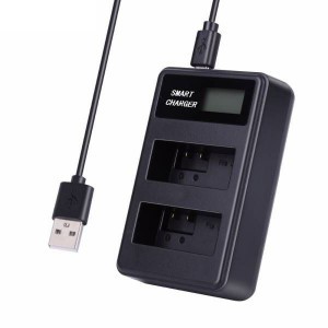 Dupla Panasonic DMW-BMB9E USB-s akkumulátor töltő LCD kijelzővel