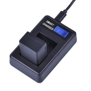 Dupla Panasonic DMW-BMB9E USB-s akkumulátor töltő LCD kijelzővel-2