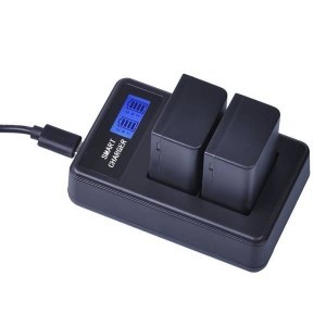 Dupla Panasonic DMW-BMB9E USB-s akkumulátor töltő LCD kijelzővel-4