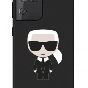 Samsung S21 Ultra Karl Lagerfeld Iconic KLHCS21LSLFKBK szilikon tok fekete