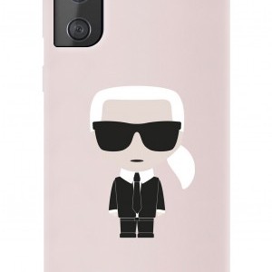Samsung S21+ Plus Karl Lagerfeld Iconic KLHCS21MSLFKPI szilikon tok pink