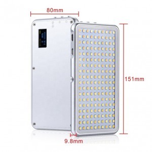 M180 LED világítás, videólámpa 12W 3200-5600K beépített akkumulátorral-3