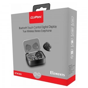 Cliptec Bluetooth TWS vezeték nélküli fülhallgató Elements BTW380 fekete/szürke