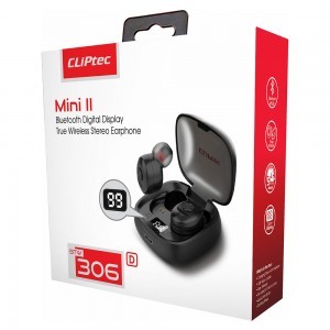 Cliptec Bluetooth TWS vezeték nélküli fülhallgató Mini II BTW306D piros