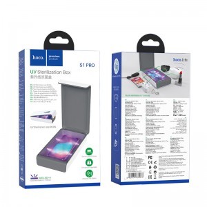 HOCO S1 Pro mobil vezeték nélküli UV telefon sterilizátor, sterilizáló fehér, mobiltelefon sterilizáló