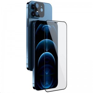 iPhone 12 Pro Nillkin 2in1 HD kijelzővédő üvegfólia + kamera lencse védő szett fekete