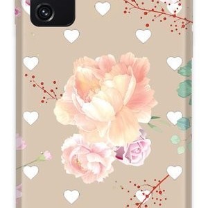 Casegadget fehér szív és rózsa mintás tok Samsung S20 FE