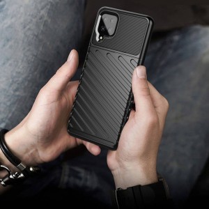 Samsung Galaxy A12 Thunder fokozott védelmet biztosító flexibilis TPU tok fekete
