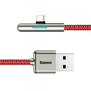 Baseus Iridescent Lamp HW gyorstöltő kábel USB Type-C 40W 1m piros