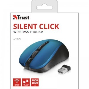Trust Mydo Silent Click vezeték nélküli optikai egér 1800 DPI kék színben