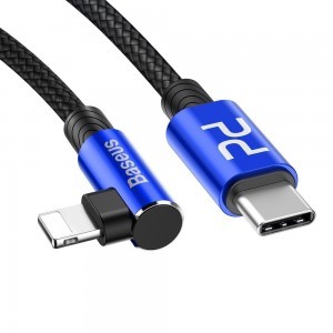 Baseus MVP 90 fokban döntött USB Type-C/Lightning kábel PD 18W 2m kék (CATLMVP-B03)