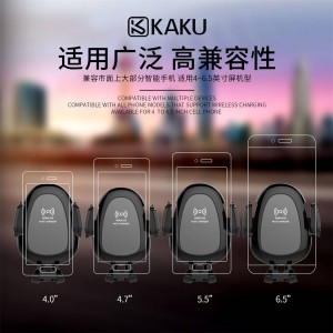 KAKU Jiete Univerzális autós telefontartó 10W Vezeték nélküli Qi töltéssel (KSC-086) fekete