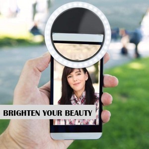LED Selfie körfény USB, tölthető + Micro USB kábel fekete