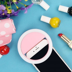 LED Selfie körfény USB, tölthető + Micro USB kábel pink