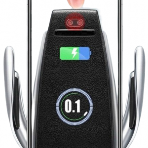 Univerzális S5 automata autós telefontartó és vezeték nélküli 10 W Qi töltő fekete