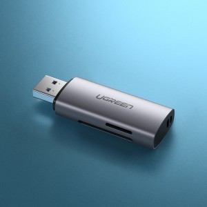 Ugreen 2-in-1 USB 3.2 Gen1 (SuperSpeed USB 5 Gbps) kártyaolvasó micro SD / SD szürke (60723 CM216)