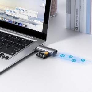 Ugreen 2-in-1 USB 3.2 Gen1 (SuperSpeed USB 5 Gbps) kártyaolvasó micro SD / SD szürke (60723 CM216)