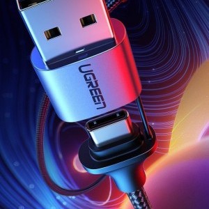 USB Type-C / USB Type-C / USB kábel + adapter 5A QC 3.0 480Mbps 1m fekete Ugreen (70416 US314)
