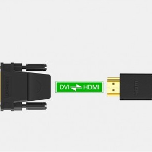 Ugreen HDMI (aljzat) - DVI 24+1 (csatlakozó) átalakító, adapter FHD 60Hz fekete (20124)