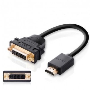 Ugreen DVI 24+1pin - HDMI kábel 22cm fekete (20136)