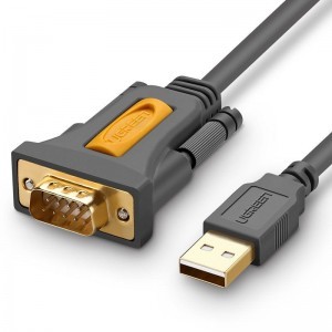 Ugreen USB - RS-232 (csatlakozó) átalakító, adapter kábel 1m fekete (CR104 20210)