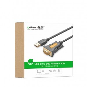 Ugreen USB - RS-232 (csatlakozó) átalakító, adapter kábel 1m fekete (CR104 20210)