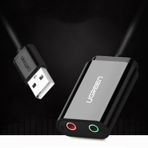 Ugreen USB 2.0 - 3.5mm mini jack külső hangkártya, adapter fehér (US205 30143)