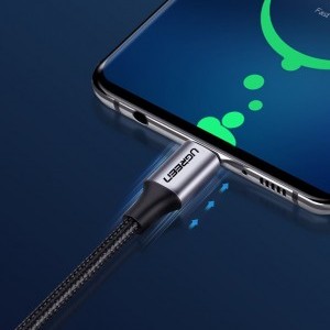 Ugreen USB Type-C - USB Type-C kábel QC. 480Mbps 60W 3A 1m fekete és szürke (US261 50150)