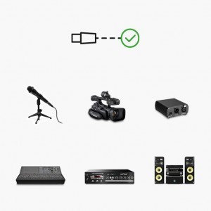Ugreen mikrofon hosszabbító, toldó kábel XLR (aljzat) - XLR (aljzat) 2m fekete (AV130)