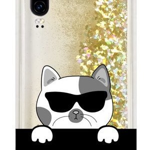 Huawei P30 CaseGadget Liquid Cat tok arany