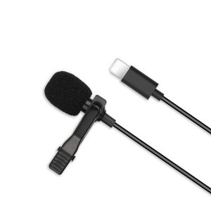 XO MKF03 Csiptetős mikrofon Lightning csatlakozóval 2m kábellel fekete