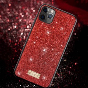SULADA Dazzling Glitter tok iPhone XR piros